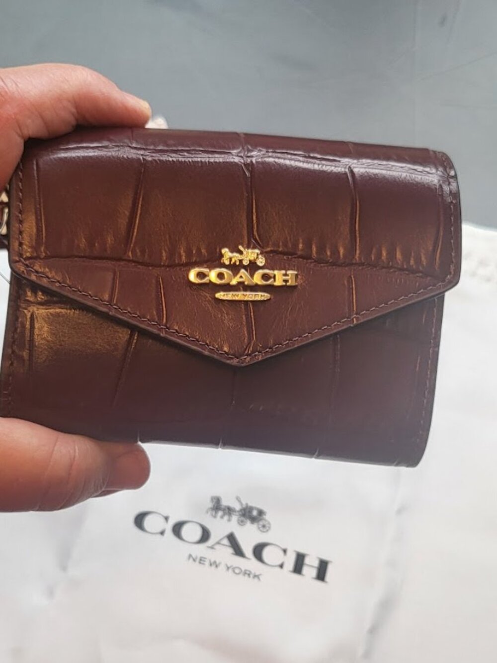 Coach Mini Envelope Wallet With Strap Style #CU175 With Coach Dust Bag - Picture 9 of 13